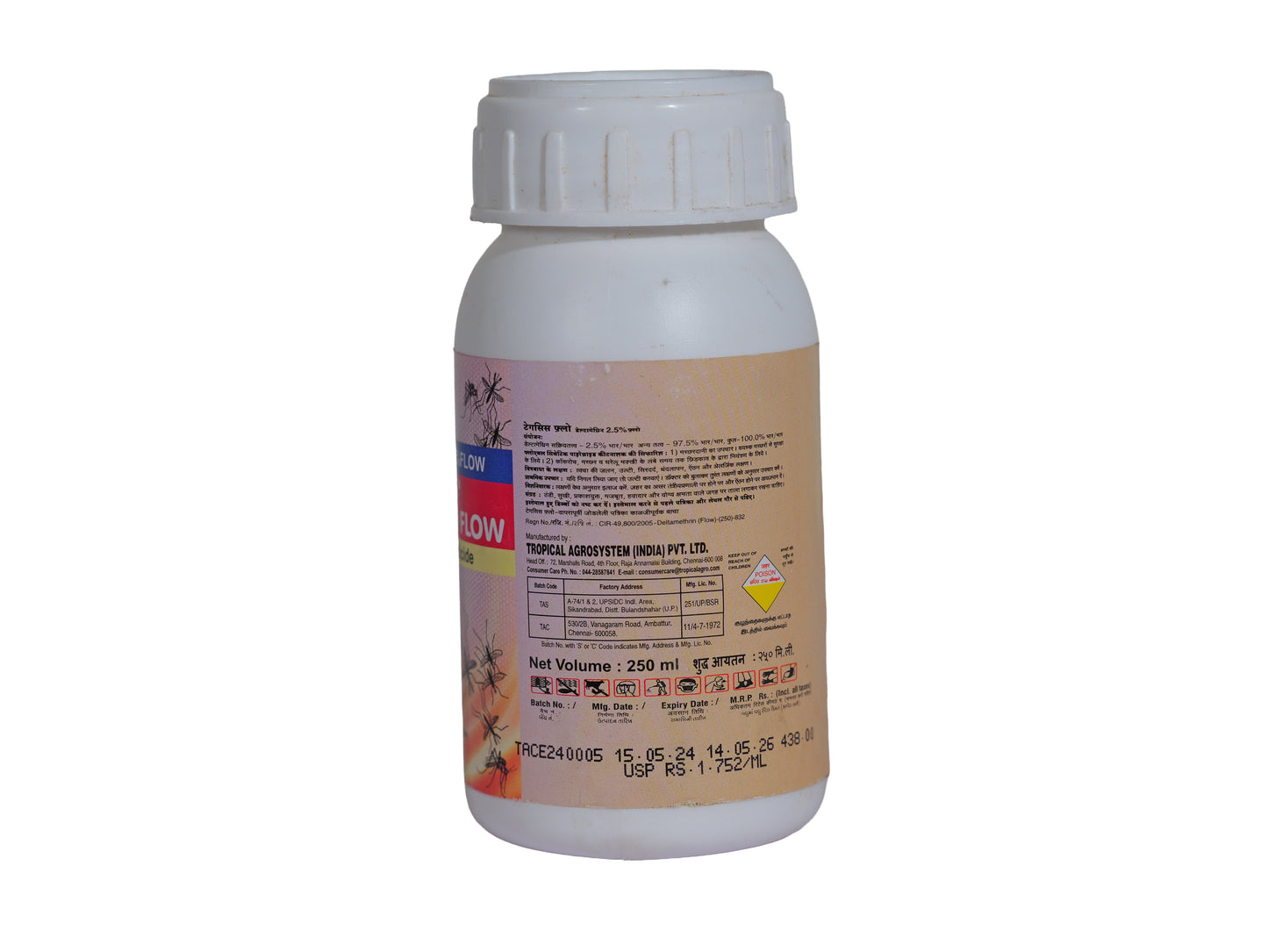 Tagcis Flow Deltamethrin 2.5% Insecticide 250ml | Powerful Mosquito, Cockroach & Fly Killer
