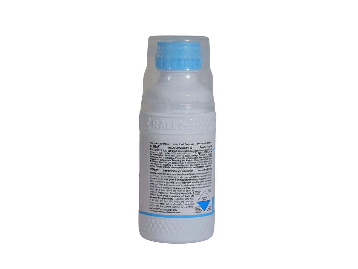Contaf Fungicide (Hexaconazole 5% EC) Systemic Fungicide for Sheath Blight, Leaf Spot & Rust | 100ml