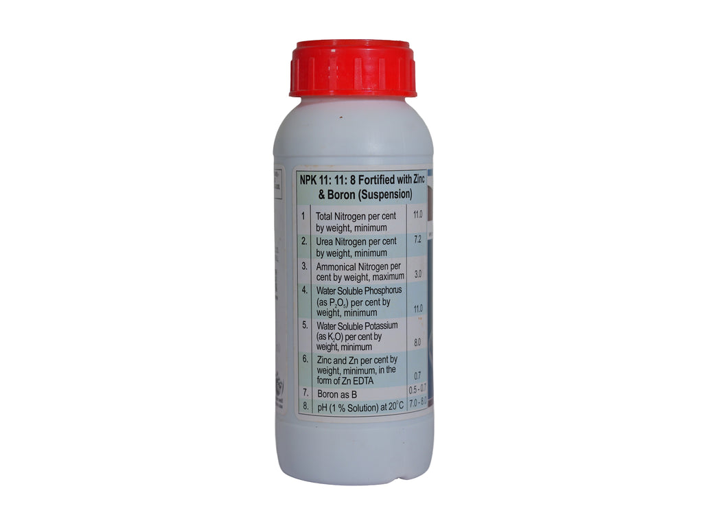 WUXAL Macromix Liquid Fertilizer NPK 11:11:8 + Zinc & Boron | Crop Growth Booster for Fruits & Vegetables